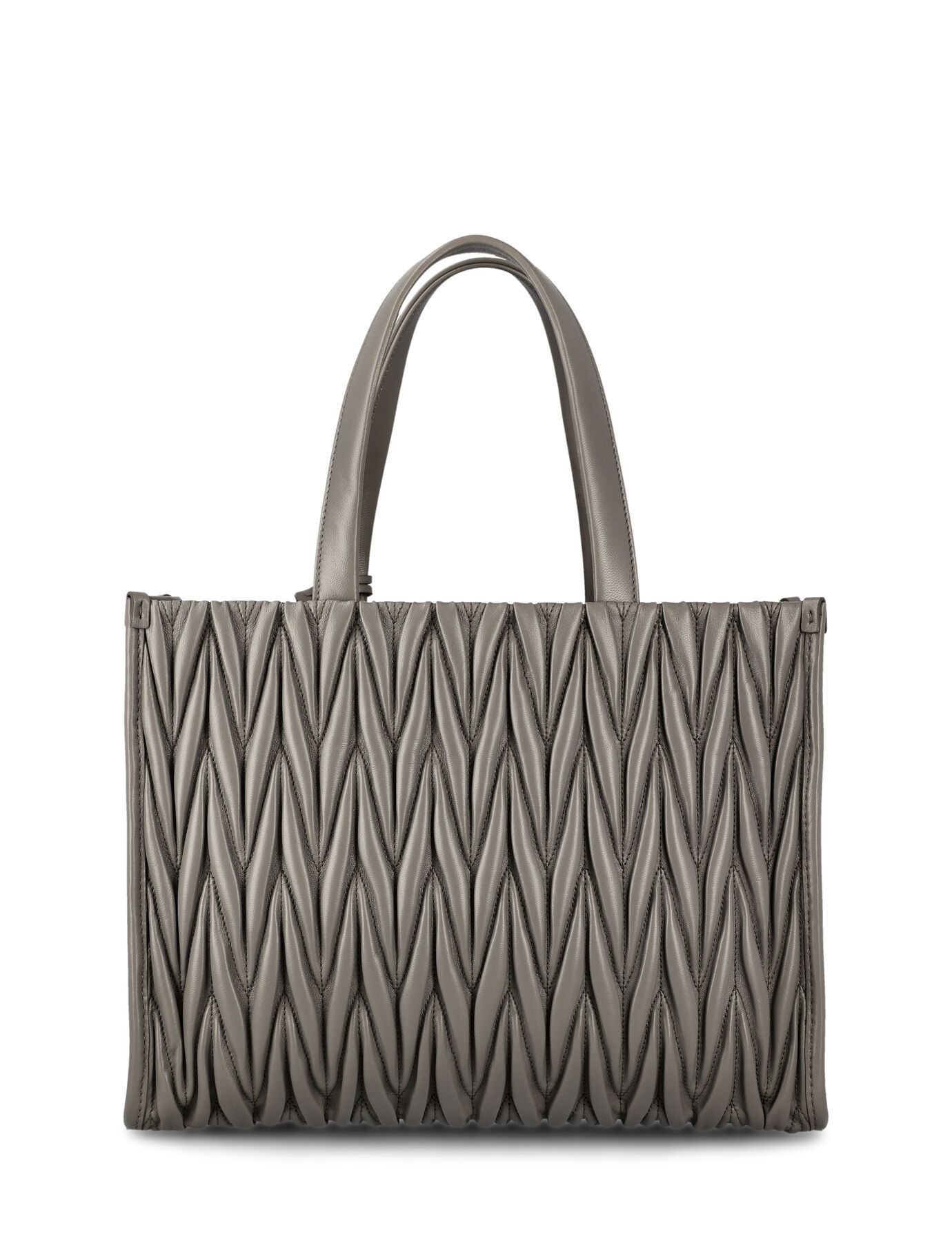 新作＊ MiuMiu マテラッセレザー 2WAYトートバッグ グレー (MiuMiu