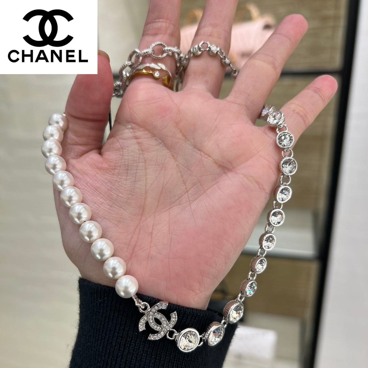 CHANEL】華やかな装いに◎シャネルクリスタルパールネックレス (CHANEL