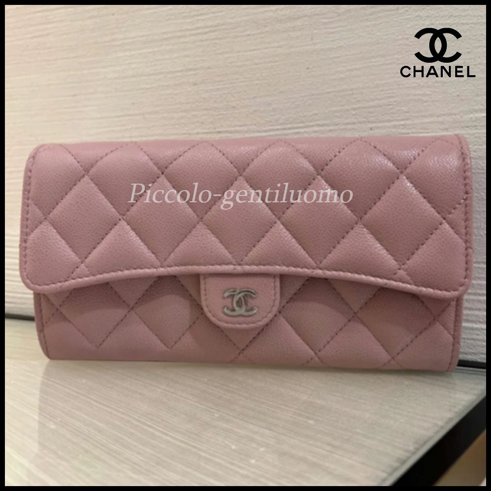 未使用級】CHANEL ボーイシャネル フラップ長財布 ピンク 未使用級