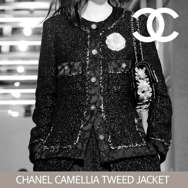 CHANEL】シャネル カメリア ツイード ジャケット (CHANEL/コート