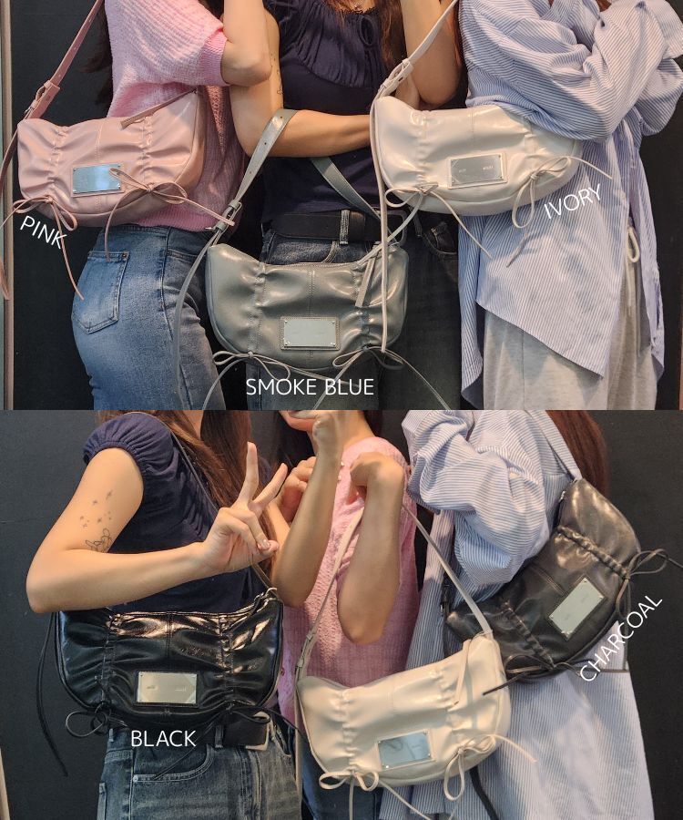 即日発送 [MATIN KIM] HALF SHIRRING RIBBON ROUND BAG 正規品 (Matin