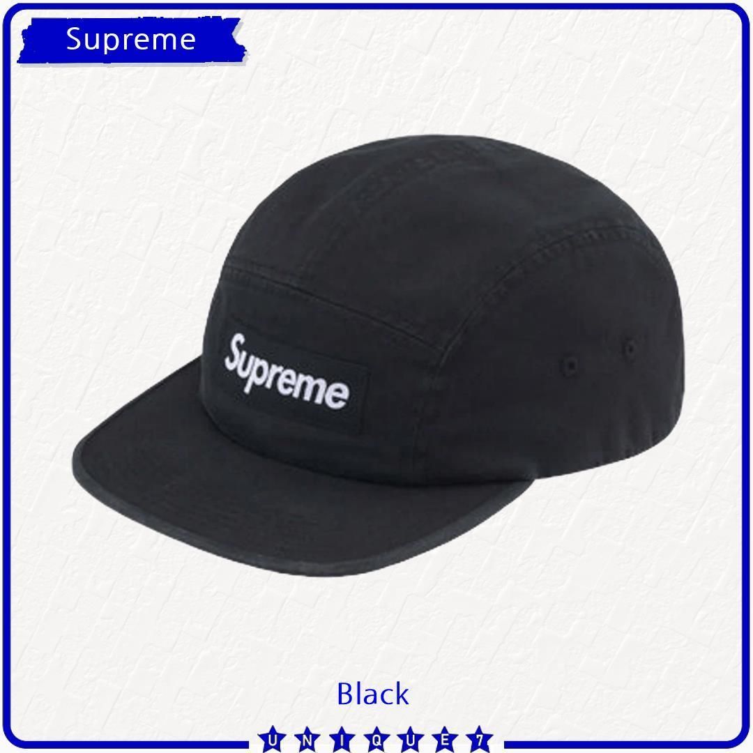 Supreme Washed Chino Twill Camp Cap Black - 24SS (Supreme/ハット