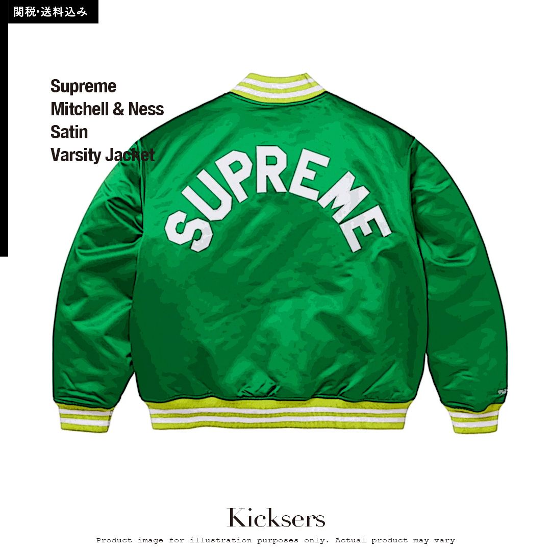 Supreme Mitchell & Ness Satin Varsity Jacket スタジャン (Supreme