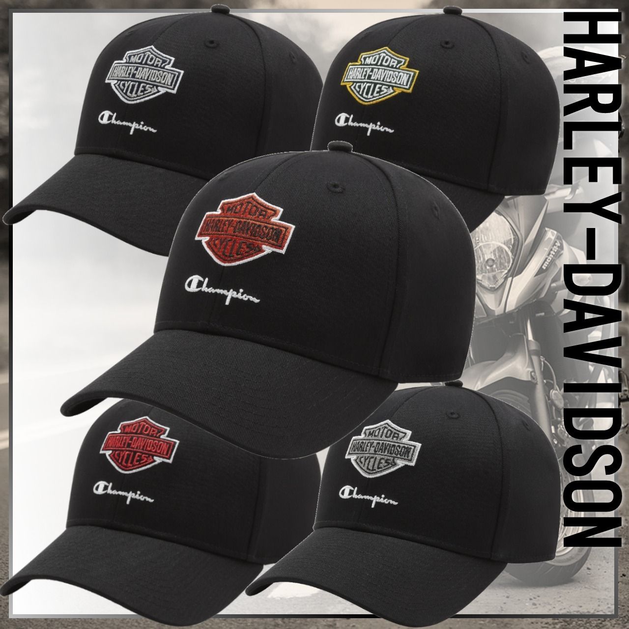 最旬コラボ☆Champion x Harley-Davidson ベースボールキャップ