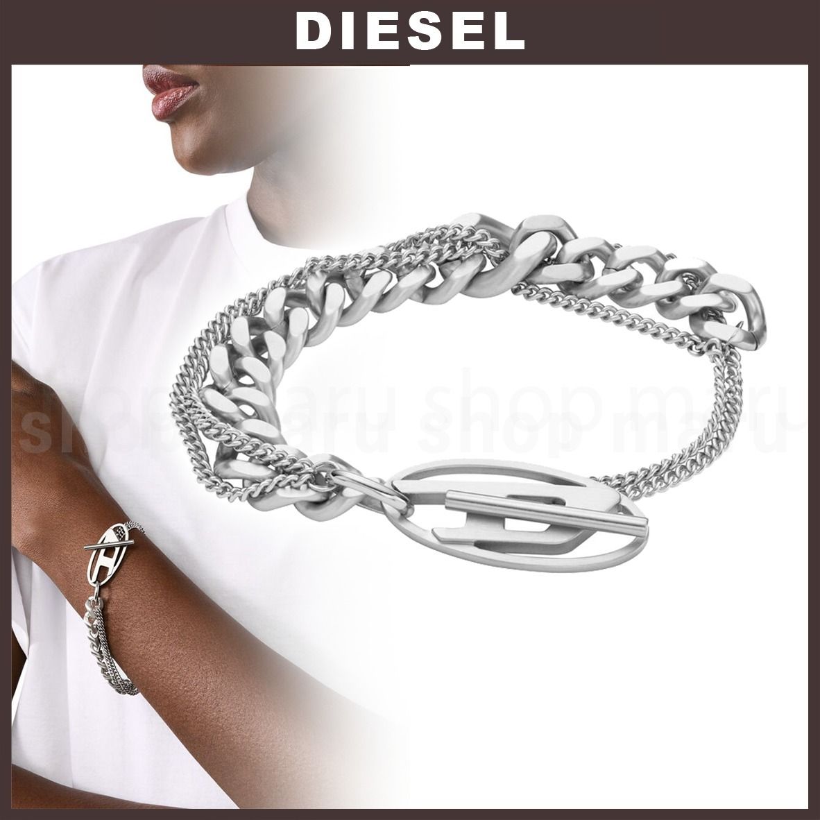 DIESEL◇ステンレススチールチェーンブレスレット◇dx1550040 (DIESEL