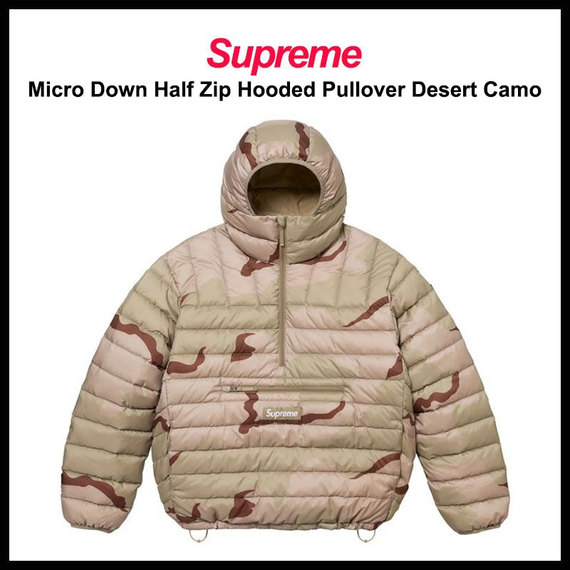 SUPREME】 MICRO DOWN HALF ZIP HOODED PULLOVER DESERT CAMO (Supreme