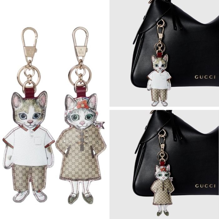 限定 完売必須【グッチ】ヒグチユウコ コラボ 猫 チャーム (GUCCI