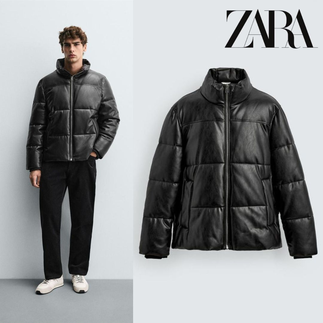 ZARA］フェイクレザー パフジャケット (ZARA/ダウンジャケット) 3046
