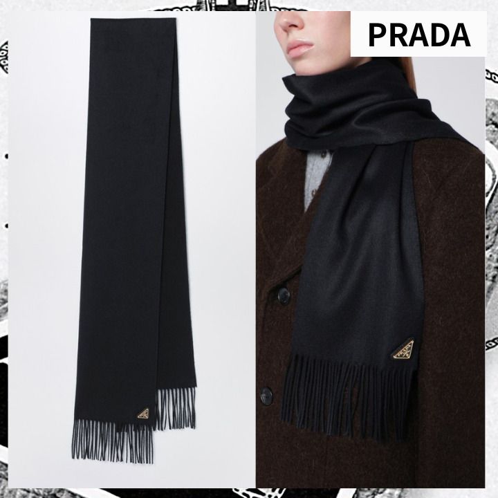 ☆洗練された一枚☆【PRADA】シルクxカシミヤ スカーフ (PRADA