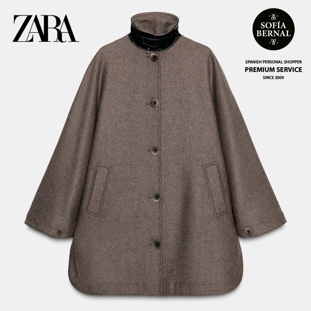 ZARA ウールケープコート コントラストカラー (ZARA/ジャケット) 8468