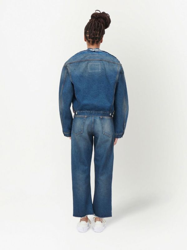 MM6 Maison Margiela ノーカラー デニムジャケット | ブルー | FARFETCH JP