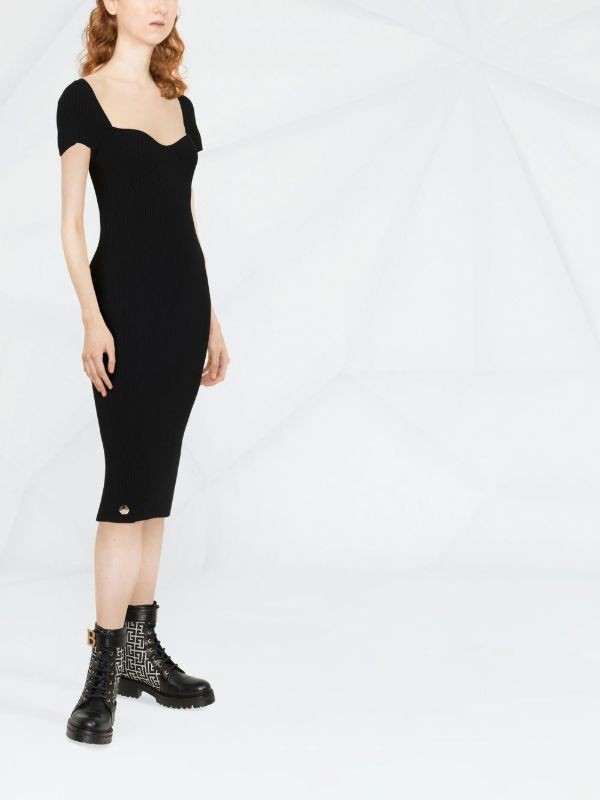 Philipp Plein リブニット ドレス | ブラック | FARFETCH JP