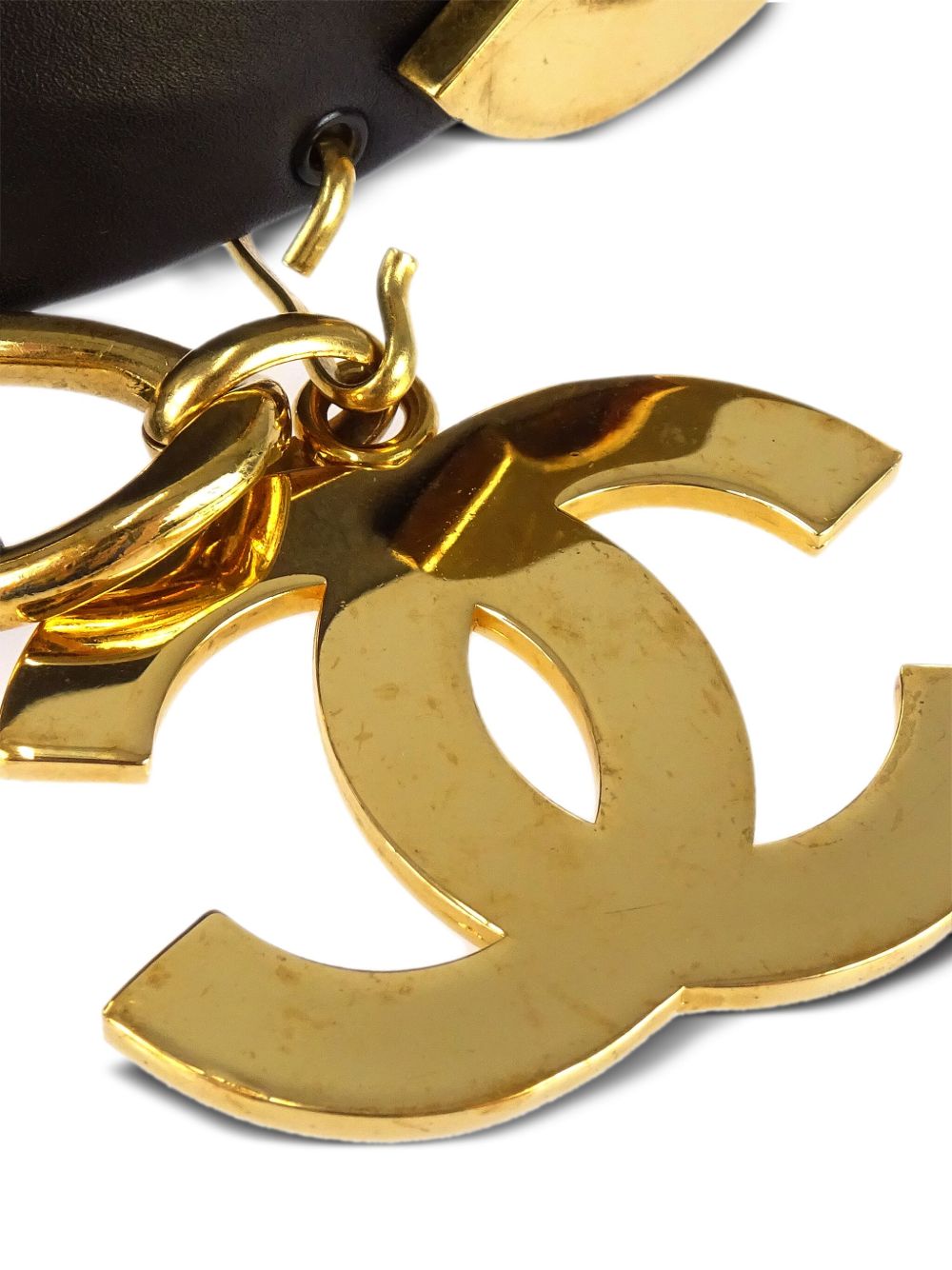 CHANEL Pre-Owned 1993 ココマーク チェーンレザーベルト | ブラック