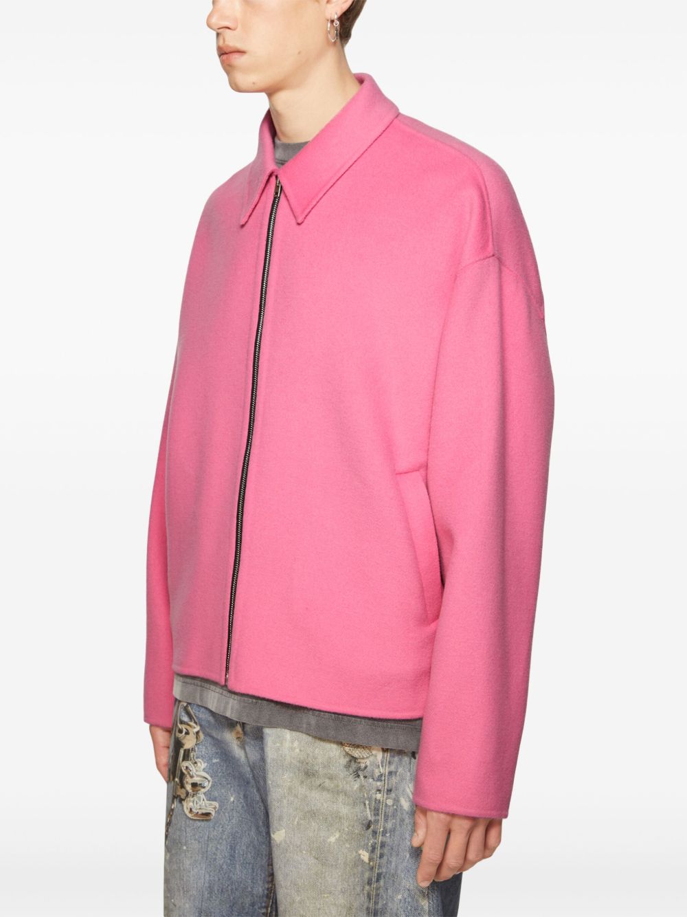 Acne Studios Wool zip-up Jacket | Pink | FARFETCH