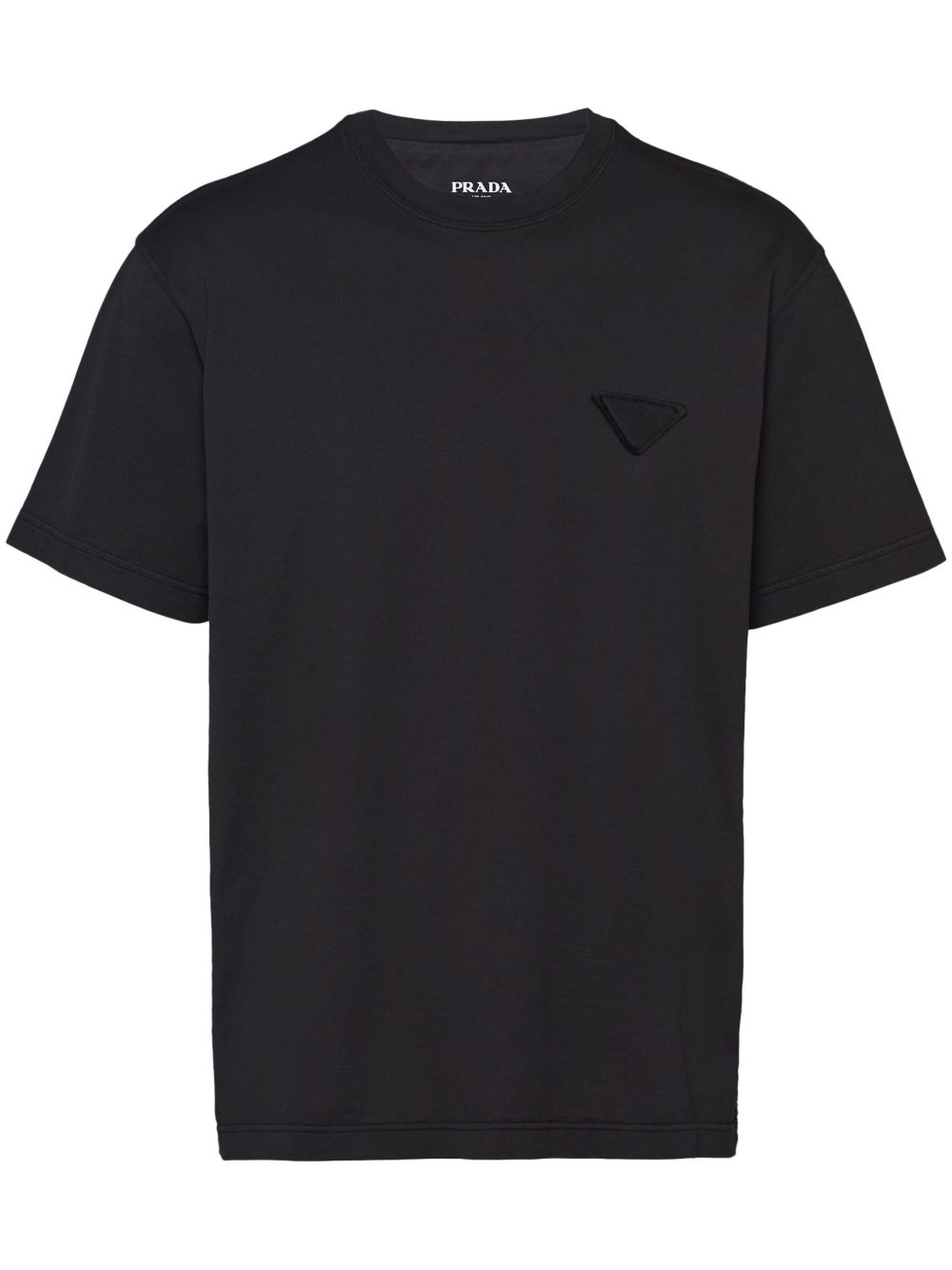 Prada logo-patch Cotton T-shirt | Black | FARFETCH