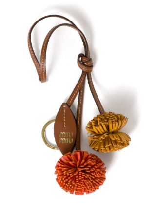 Miu Miu レザー キーチェーン | ブラウン | FARFETCH JP