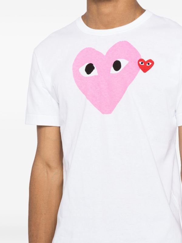 Comme Des Garçons Play heart-printed T-shirt | White | FARFETCH