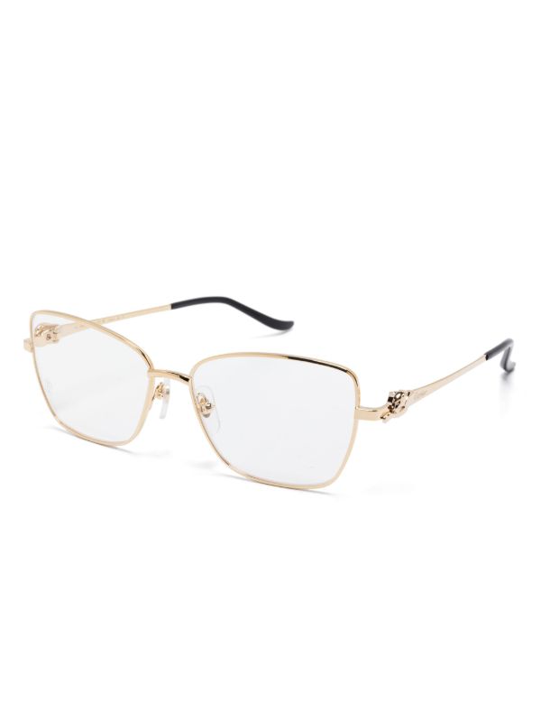 Cartier Eyewear パンテール ドゥ カルティエ 眼鏡フレーム | ゴールド