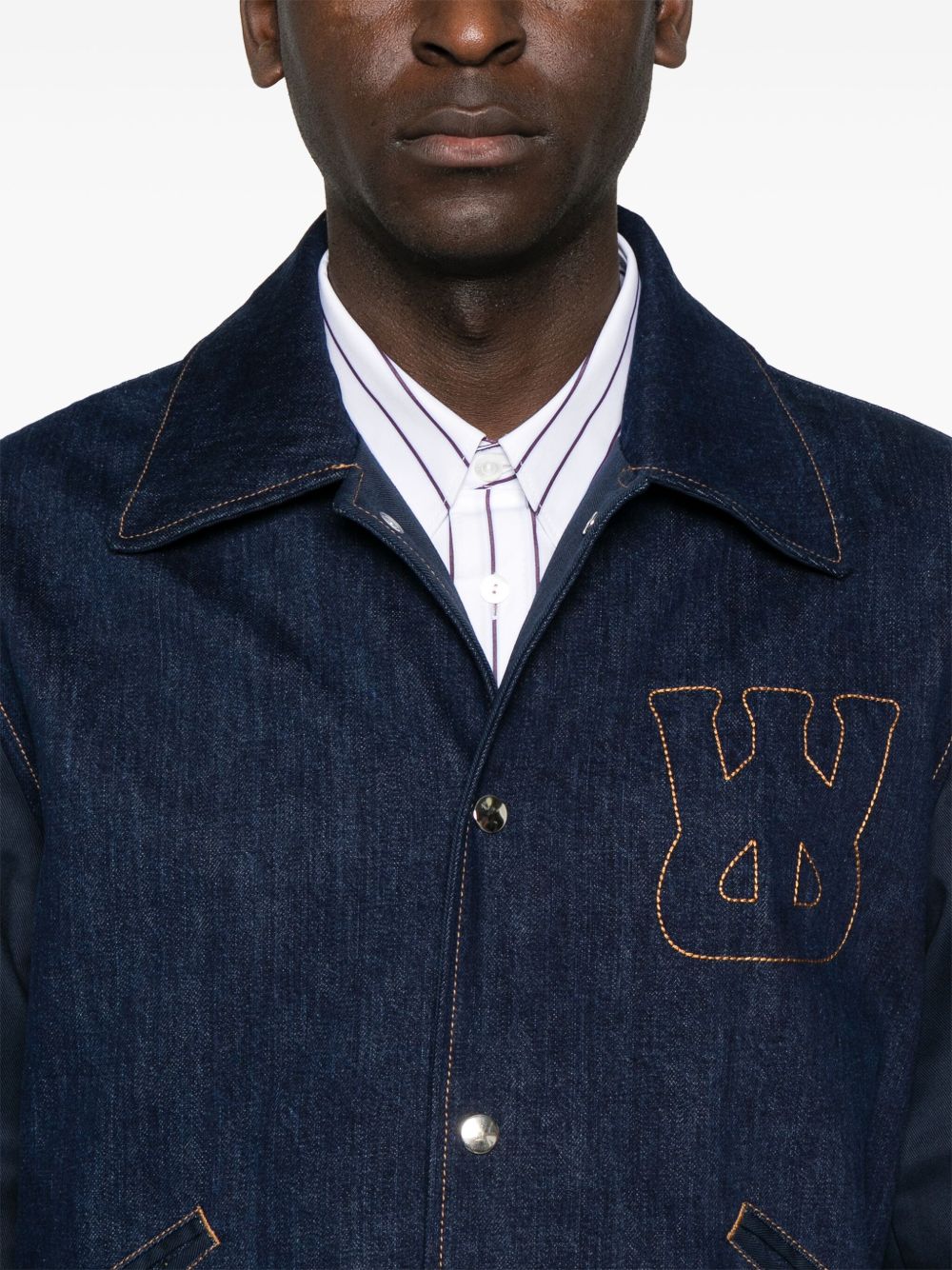 Wales Bonner Echo Varsity Jacket | Blue | FARFETCH