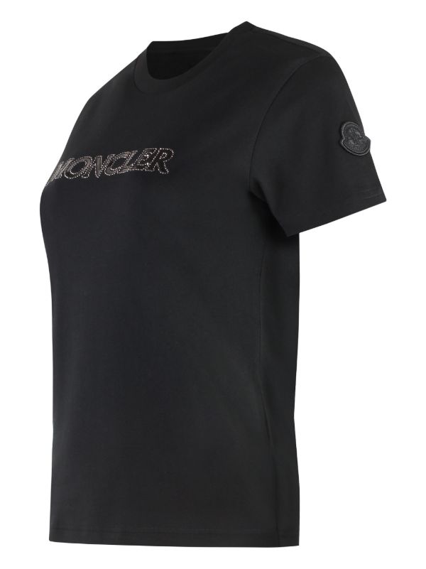 Moncler crystal-embellished T-shirt | Black | FARFETCH