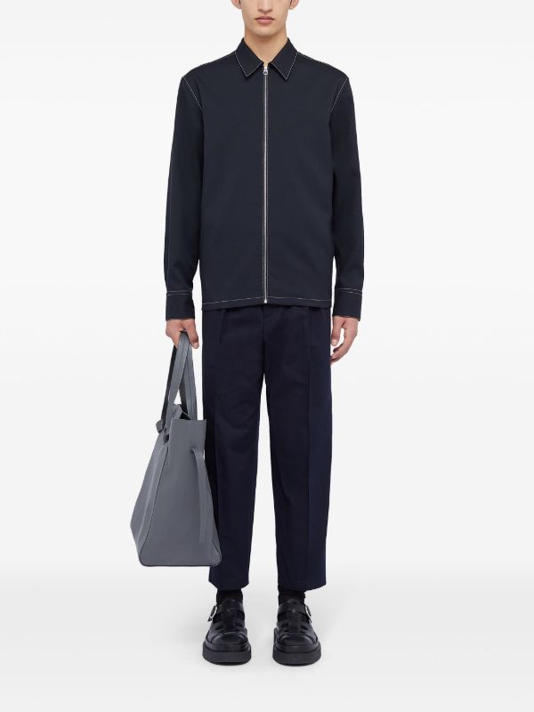 Jil Sander ジップアップ シャツジャケット | ブルー | FARFETCH JP