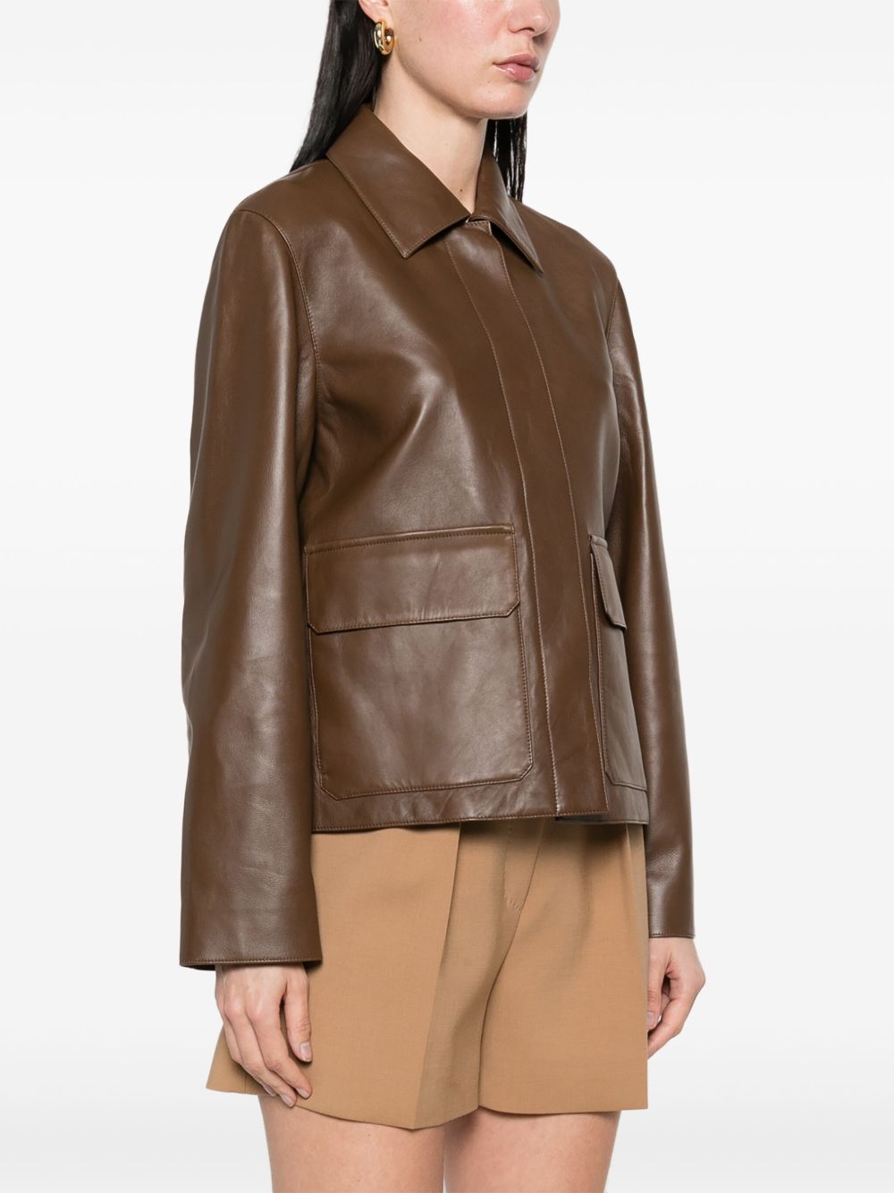 Theory レザージャケット | ブラウン | FARFETCH JP