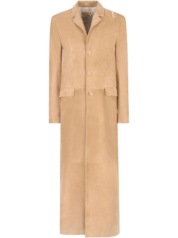 Marni スエード コート | ニュートラル | FARFETCH JP
