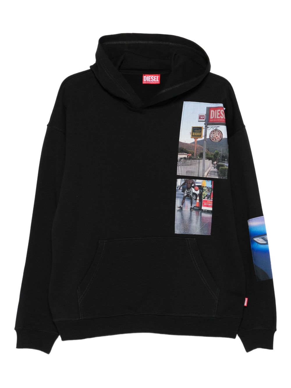 Diesel パッチワークプリント パーカー | ブラック | FARFETCH JP