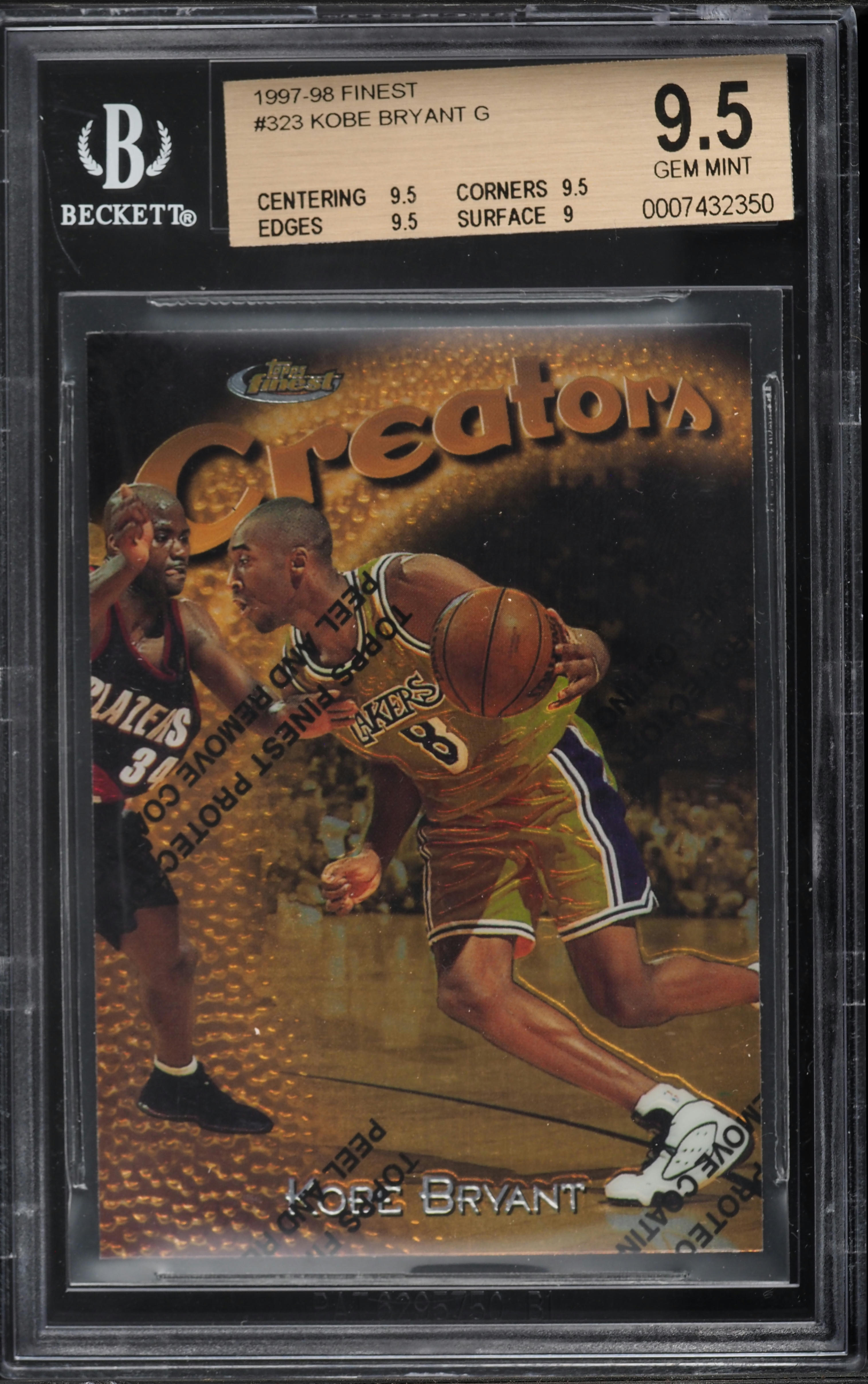 1997 Finest Basketball w/ Coating Kobe Bryant #323 BGS 9.5 GEM