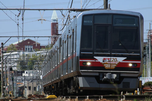 名鉄瀬戸線120周年記念トレイン』お披露目運転列車の撮影と車内展示