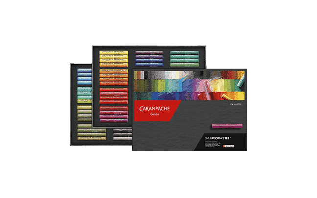 中古品】カランダッシュ ネオパステル 96色セット(缶ケース) カラン