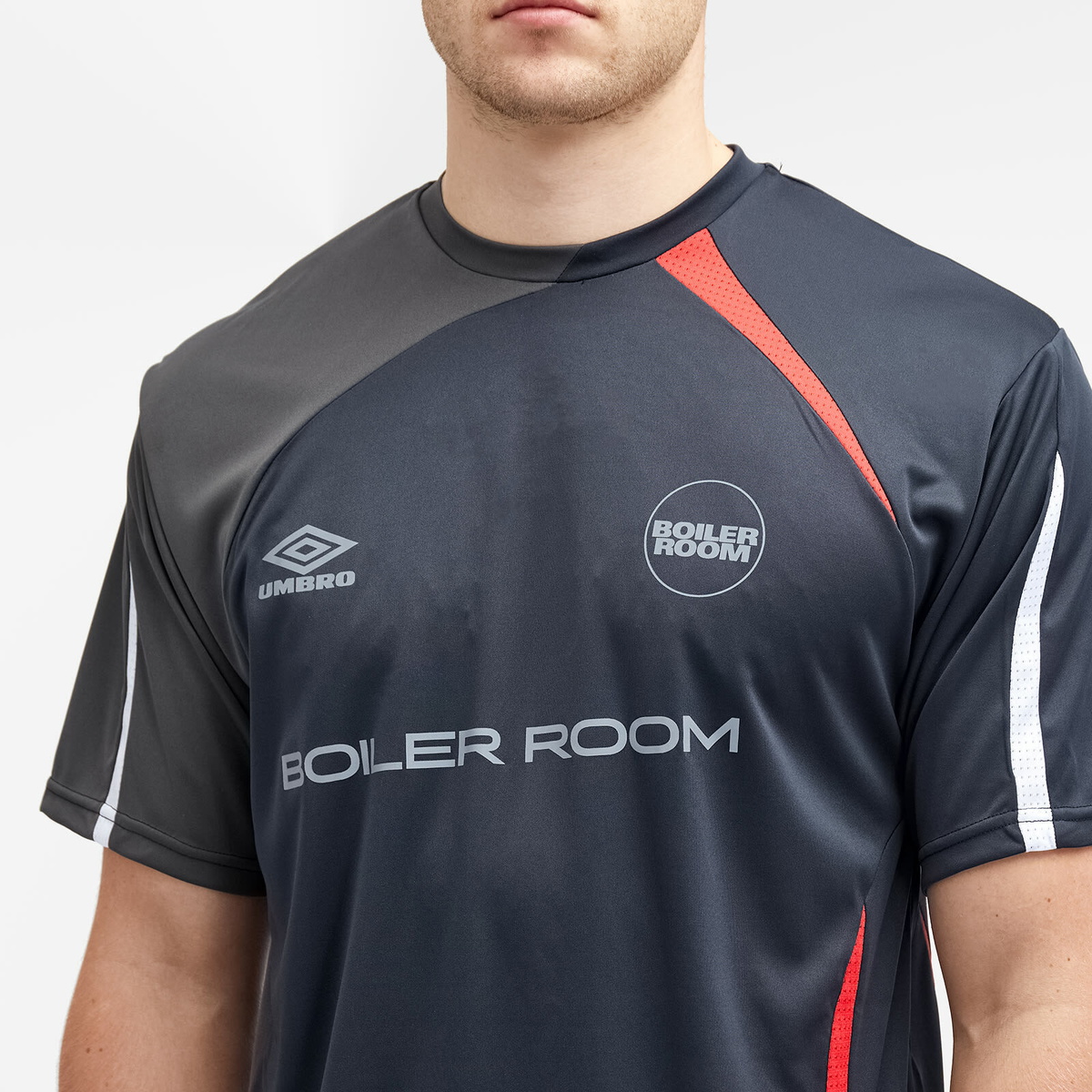 Boiler Room Men's x Umbro Football Top in Black Boiler Room