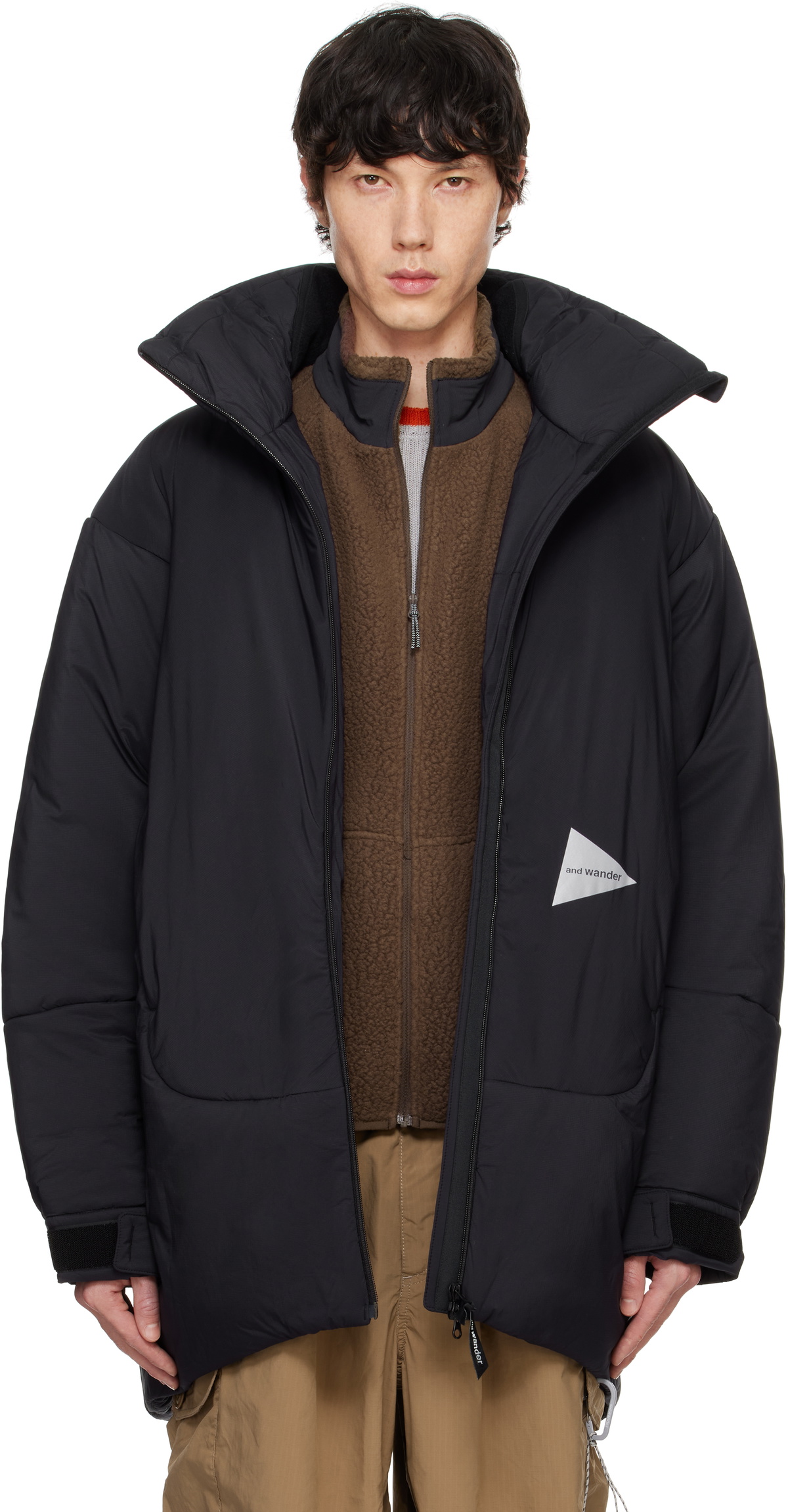 and wander Black Top Fleece Coat and Wander