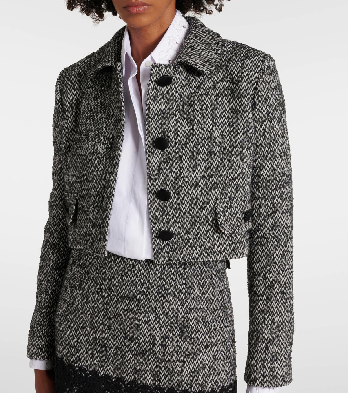 Dolce&Gabbana Cropped wool-blend tweed jacket Dolce & Gabbana