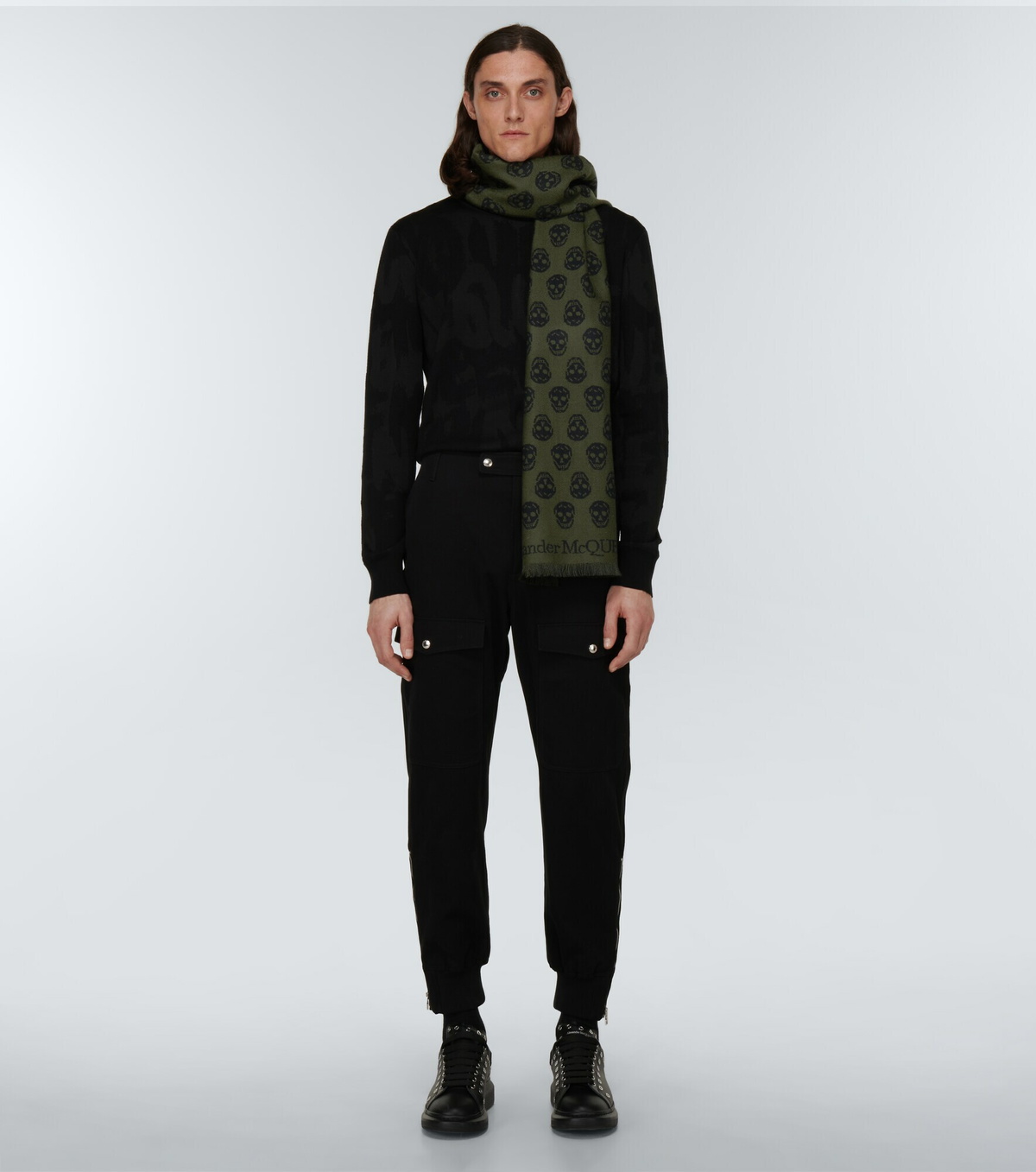 Alexander McQueen - Reversible Skull wool scarf Alexander McQueen