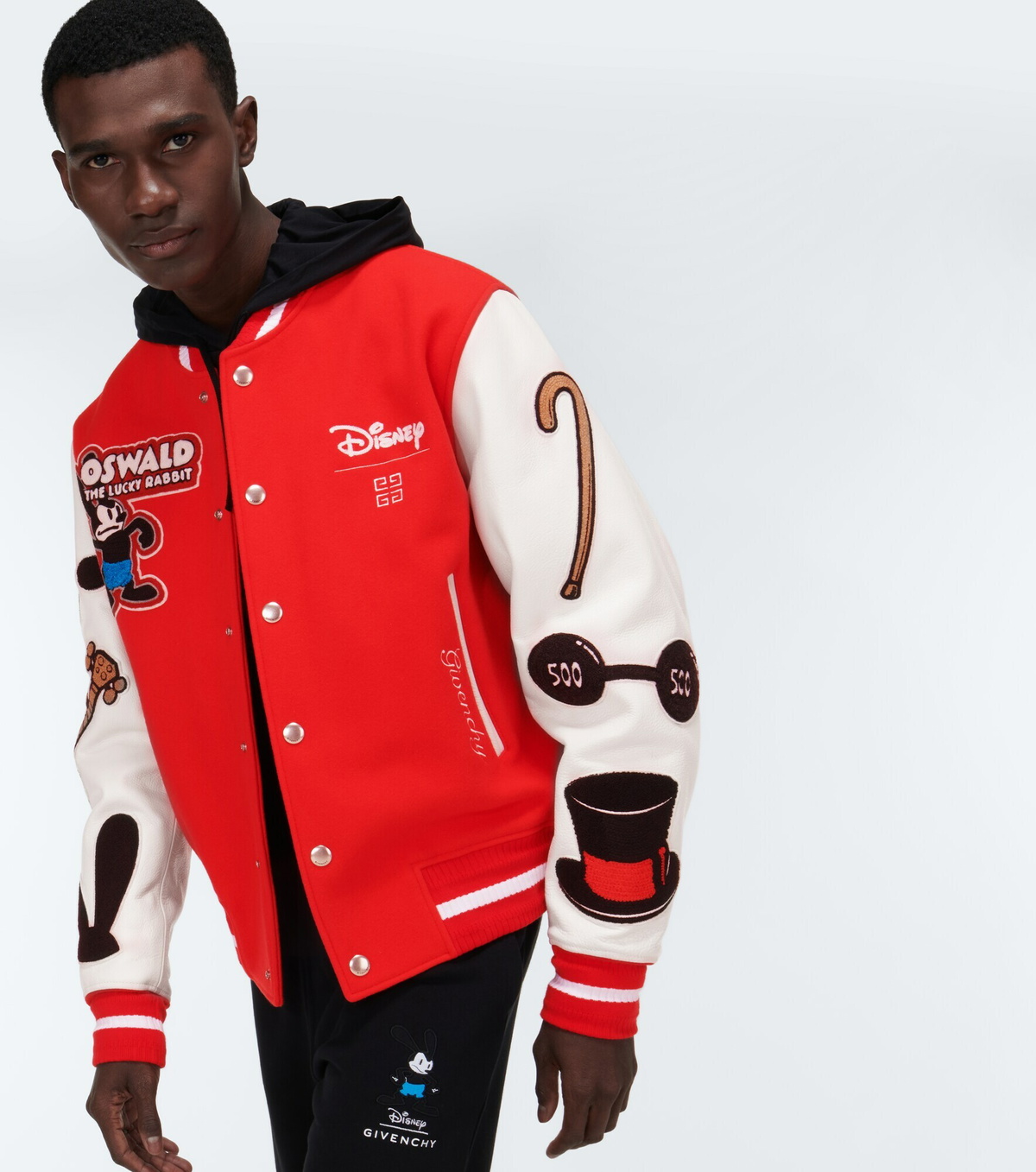 Givenchy - x Disney® leather-trimmed wool-blend varsity jacket