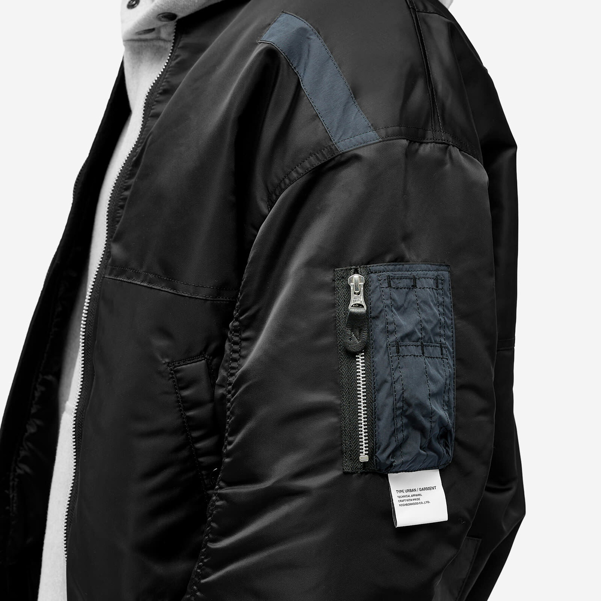 Neighborhood Men's MA-1 Flight Jacket in Black Neighborhood