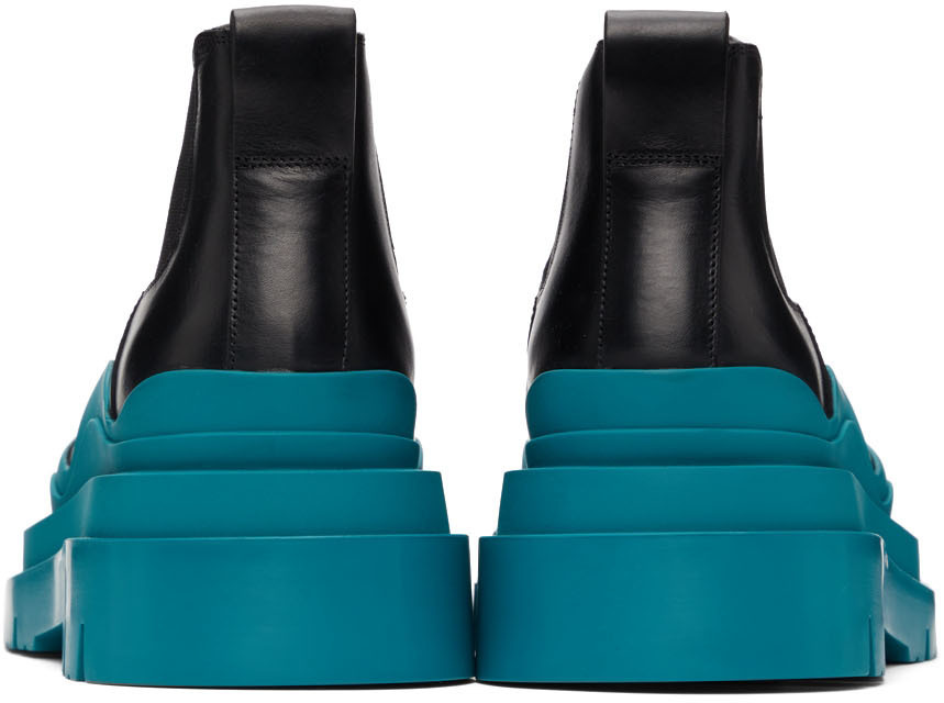 Bottega Veneta Black & Blue Low Tire Chelsea Boots Bottega Veneta