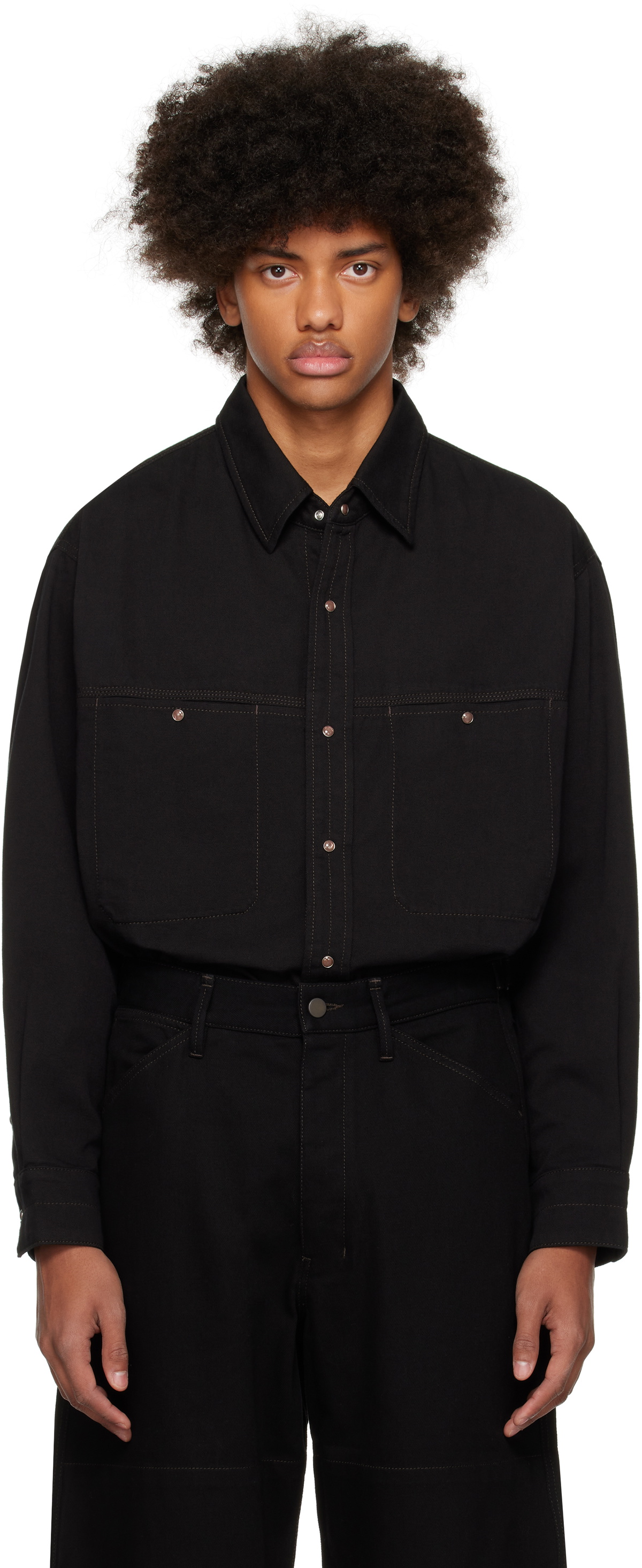 LEMAIRE Black Snaps Denim Shirt Lemaire