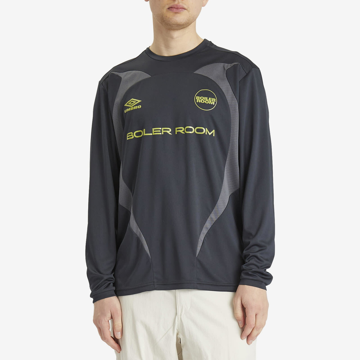 Boiler Room Men's x Umbro Long Sleeve Football Shirt in Blue