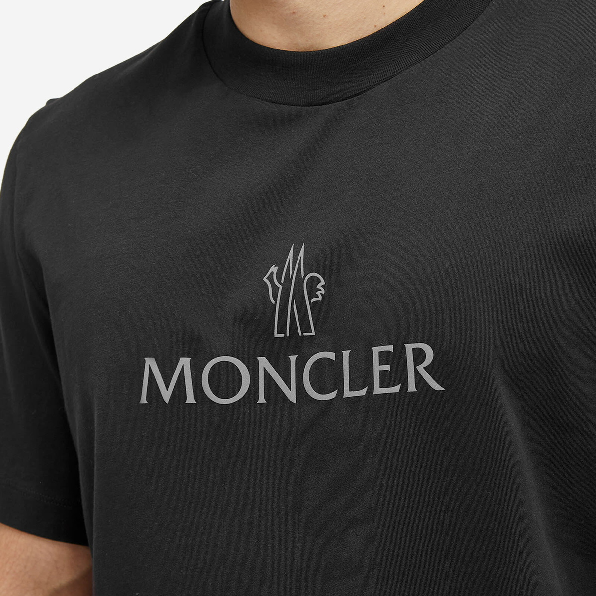 Moncler Men's Text Logo T-Shirt in Black Moncler