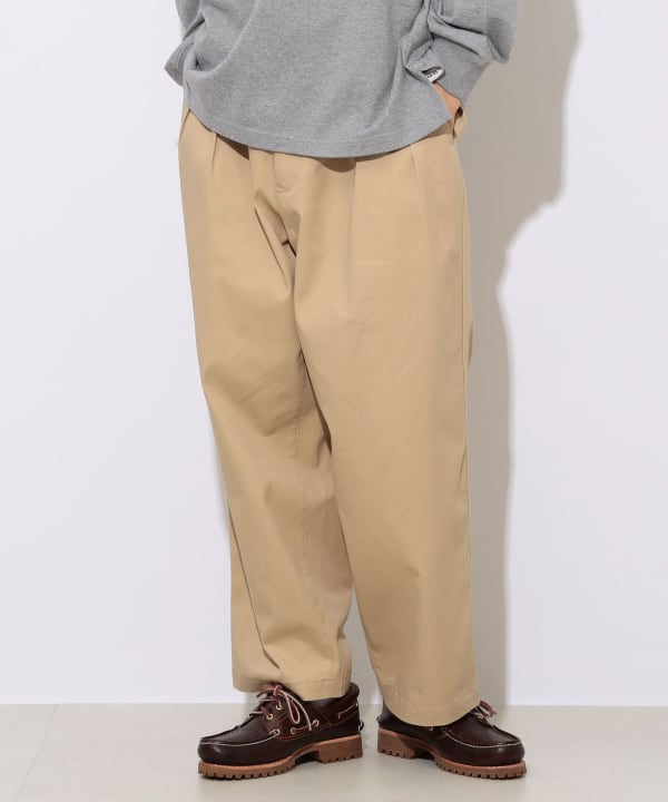 BEAMS HEART BEAMS HEART-Tuck Wide Chino Pants (Pants Chino Pants