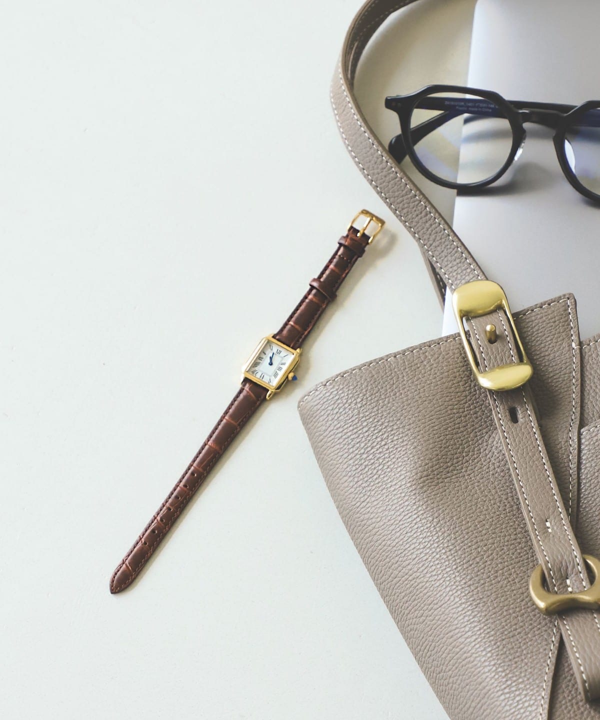 Demi-Luxe BEAMS（デミルクス ビームス）スクエア 型押レザー 腕時計Ⅱ