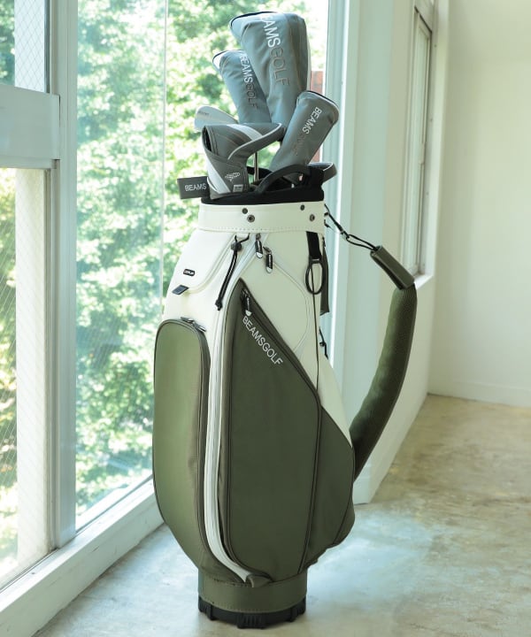BEAMS GOLF キャディバッグ グレー/ライム BEAMS GOLF キャディバッグ