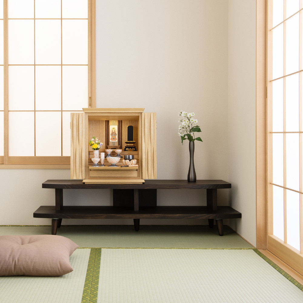 モダン ミニ仏壇 ゆらり 栗 無垢 16号 | 東京 浅草 仏壇・仏具専門店