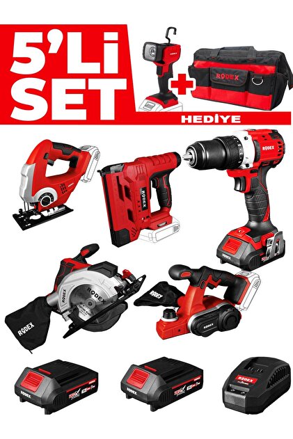 Germany Style Rodex 5 li Usta Seti Matkap-Zımba-Çivi Tabancası