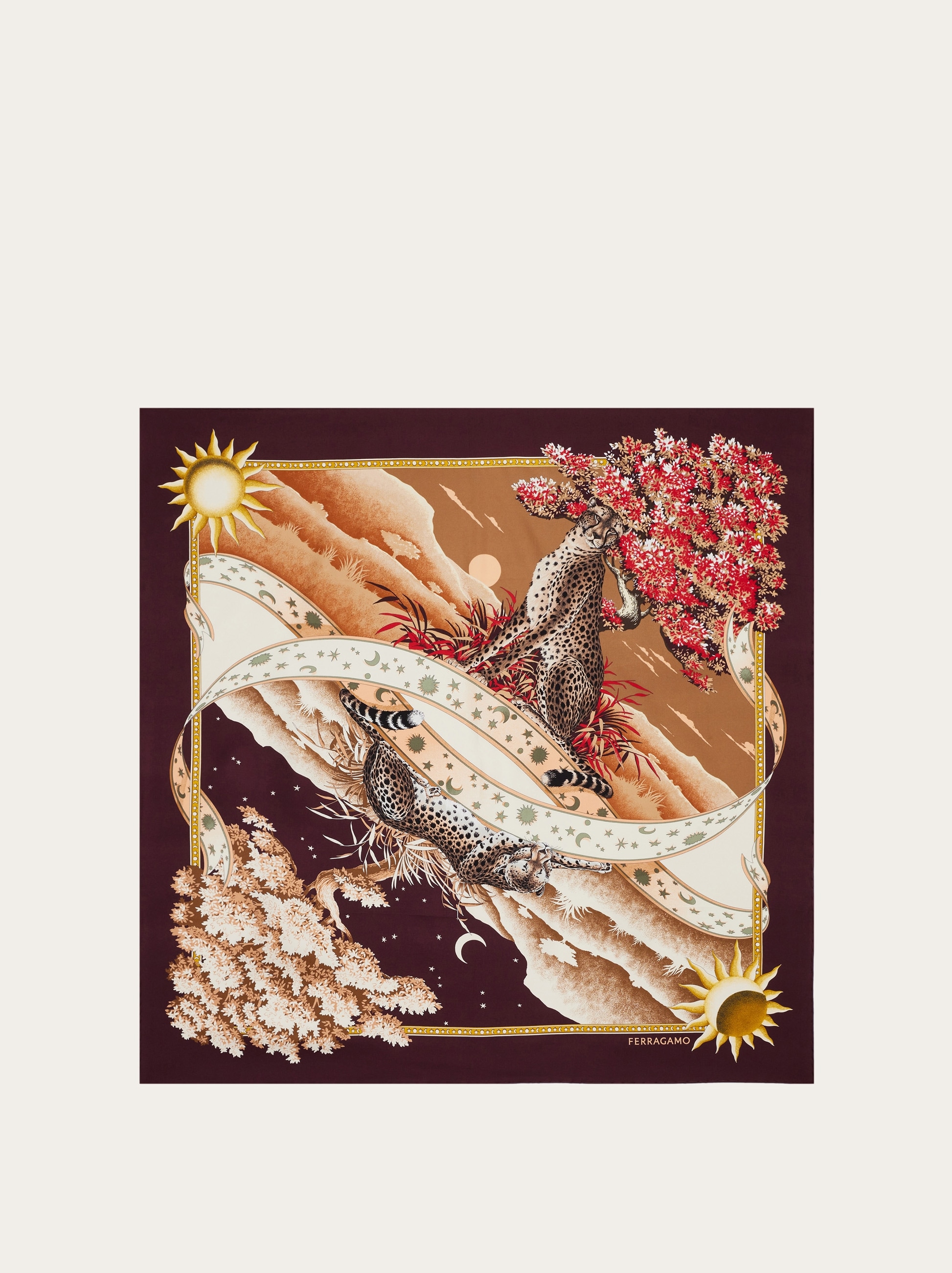 Day & Night print silk foulard - Women | Ferragamo