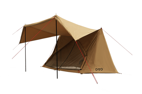 レンタル DOD パップフーテント2（カーキ） |キャンプギア借り放題