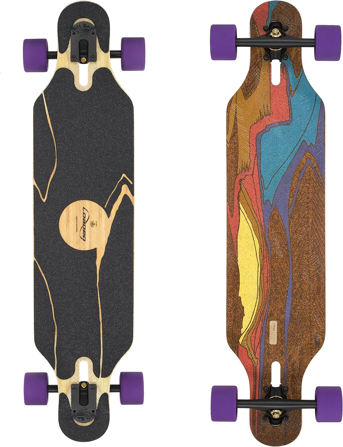 Loaded Boards Icarus Bamboo Longboard Skateboard, Flex 1 (170-250+