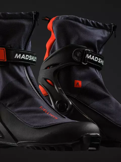 MADSHUS クロスカントリースキー用ブーツ 女性用 ブラック/レッド